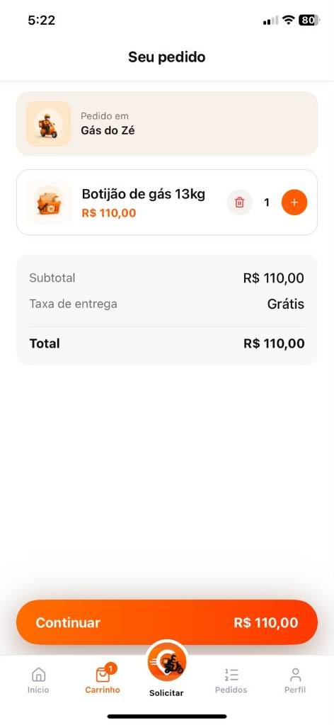 Carrinho do marketplace — pedido em loja parceira