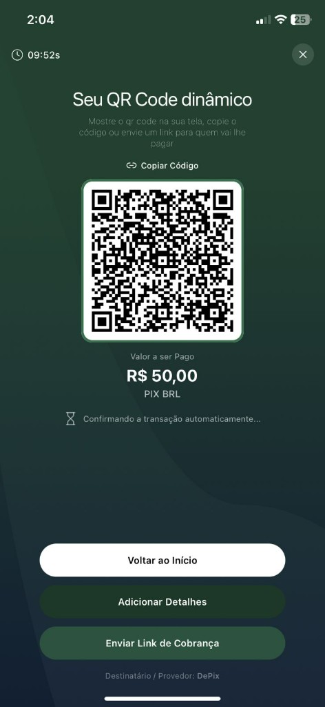 QR Code dinâmico de cobrança Pix