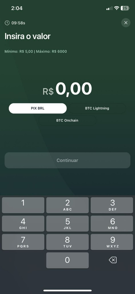 Cobrança em Pix, BTC Lightning ou On-chain