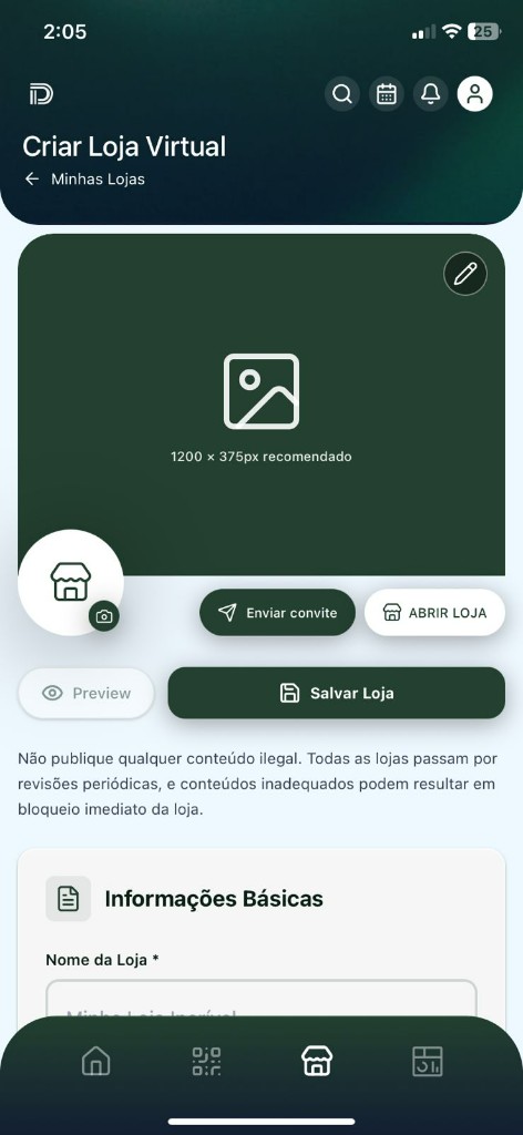 Criação da loja virtual